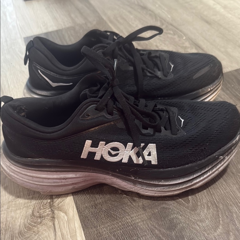 Hoka Black Athletic Shoes Sleek Design